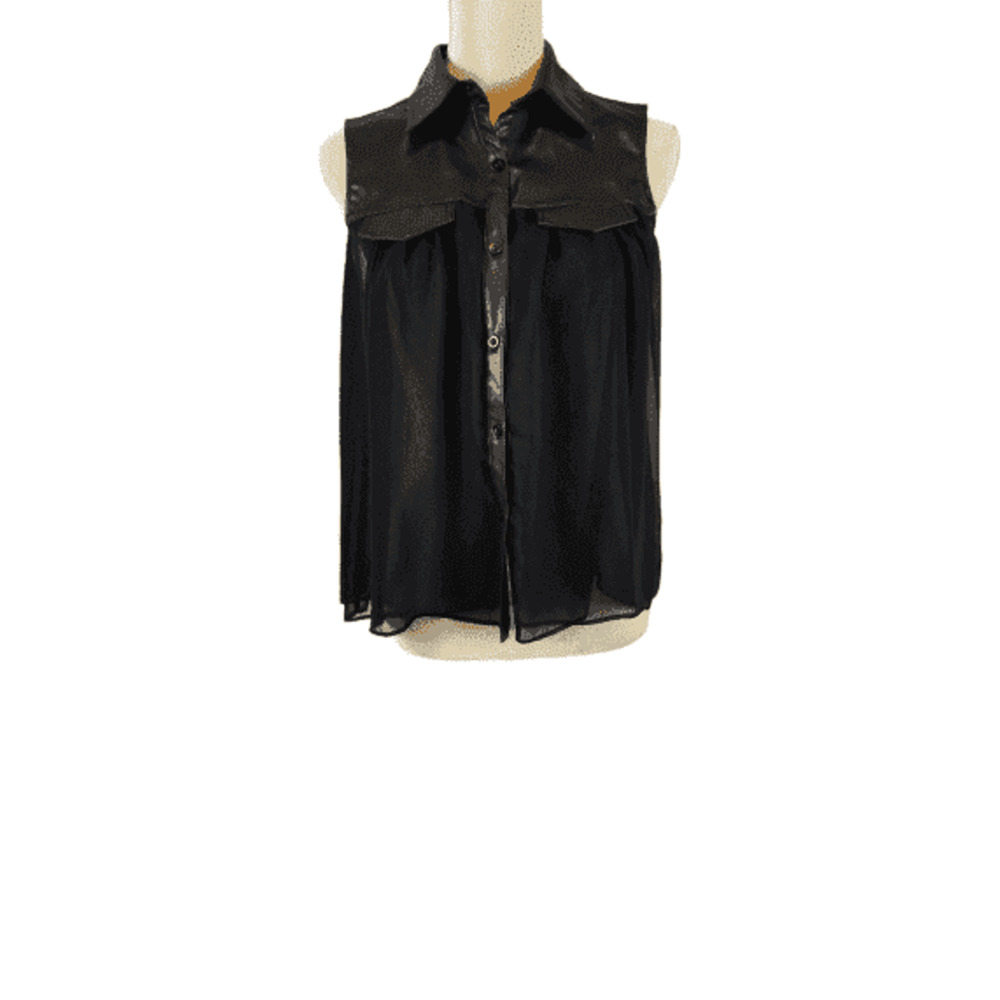 Casting women's black sheer blouse size M